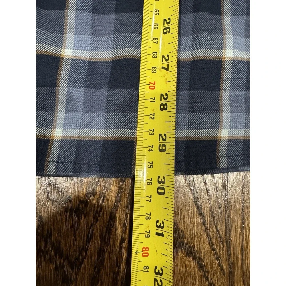 Columbia Flannel Shirt XLarge‎ Blue Black Plaid Button-Front Cotton Men's XL